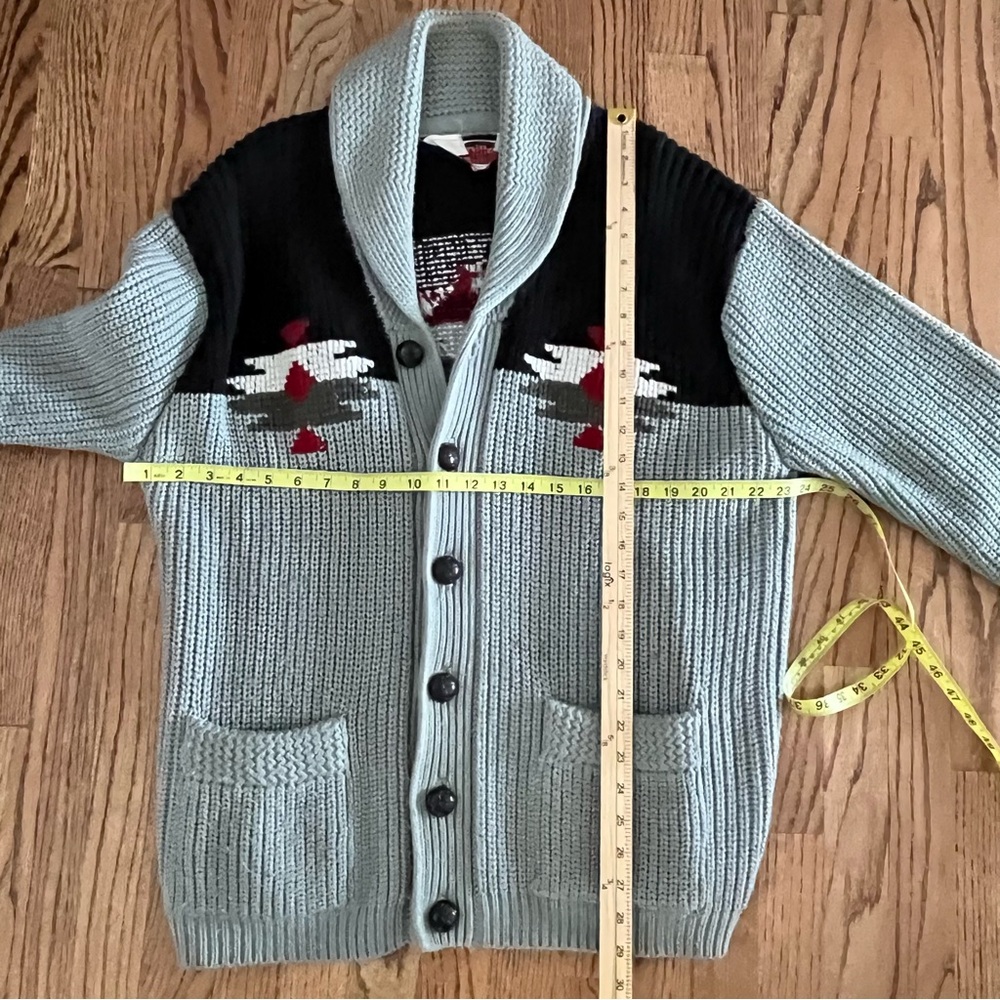 Miller Outerwear Vintage Rare 1970s Cardigan Sweater Grandpa Dad Vibes Gray Sz L - Picture 8 of 11